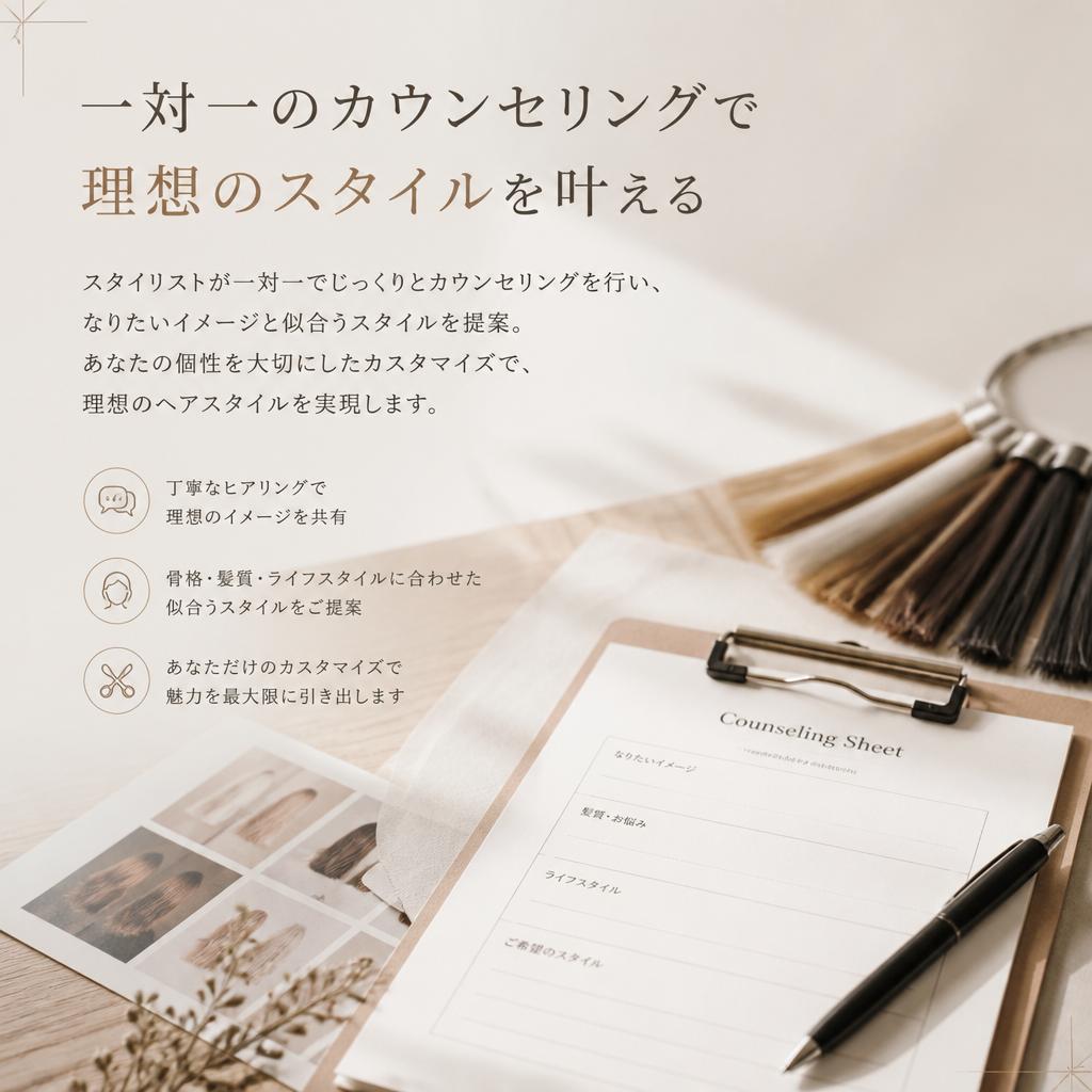 マンツーマンの丁寧なカウンセリング