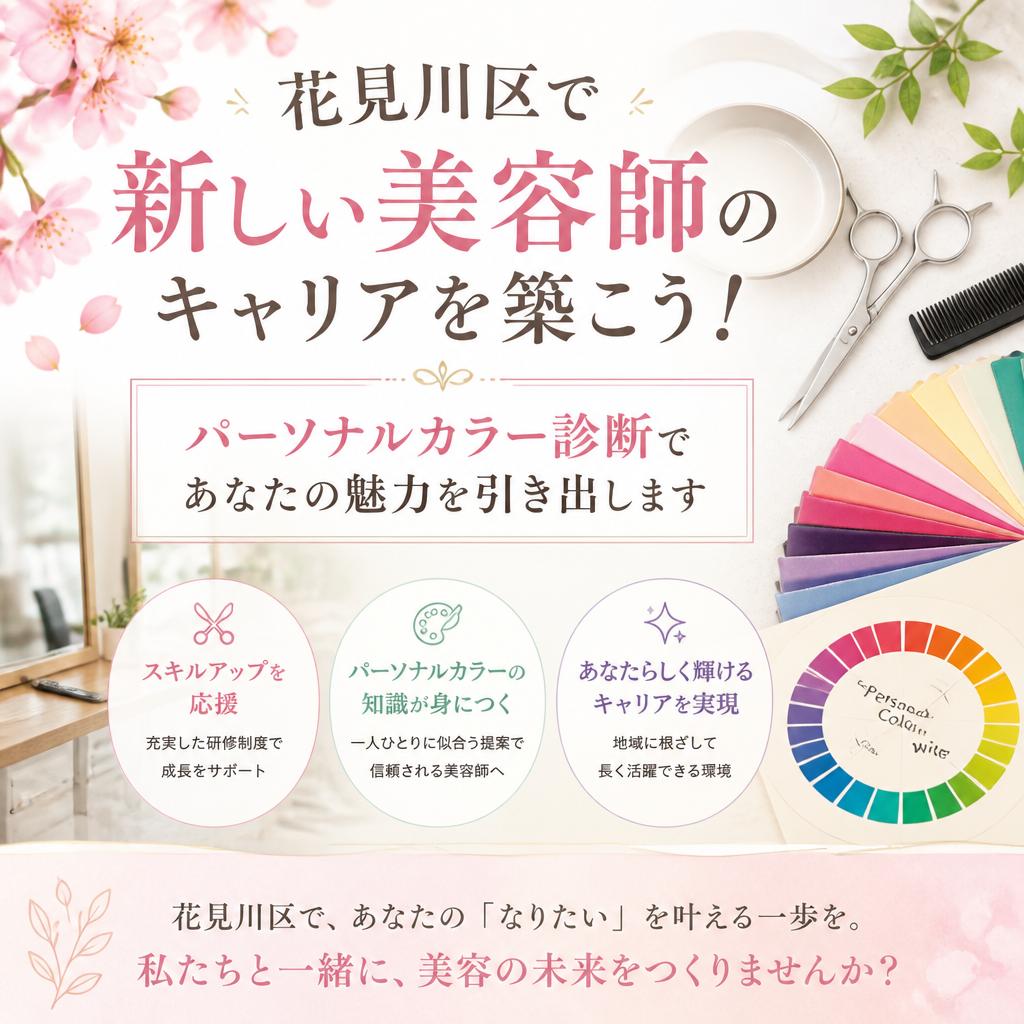 花見川区で新しい美容師のキャリアを築こう！パーソナルカラー診断であなたの魅力を引き出します
